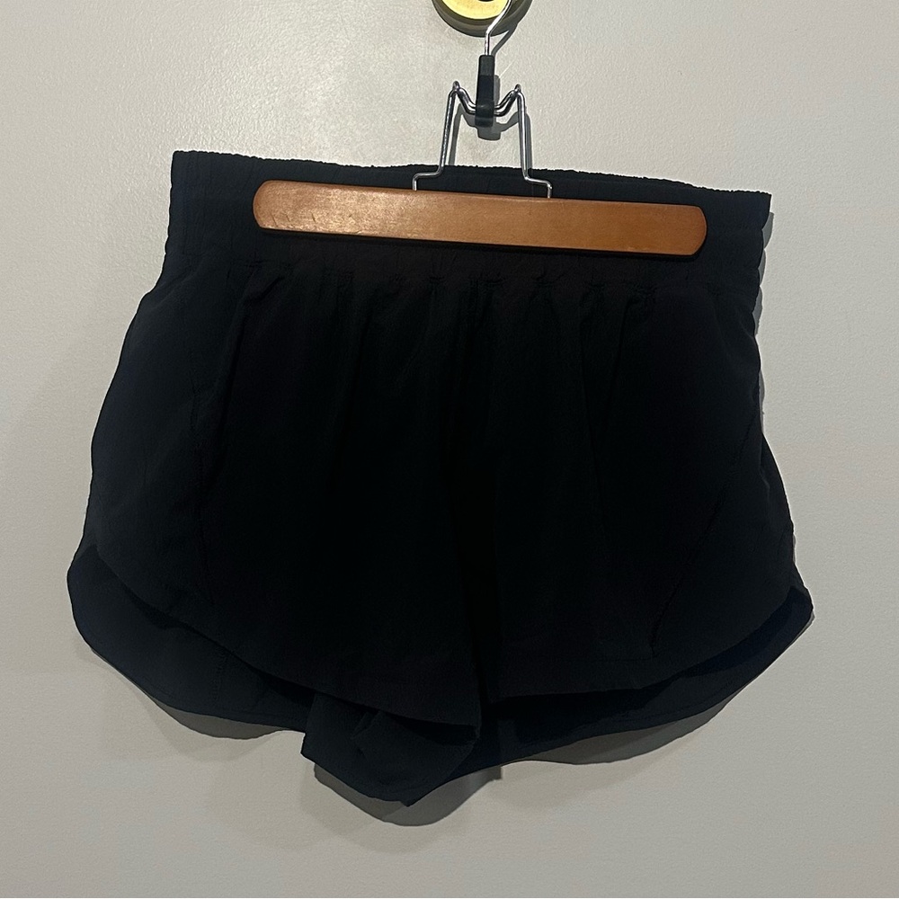 lululemon athletica Black Women's Layered Run Shorts lululemon track that 3in